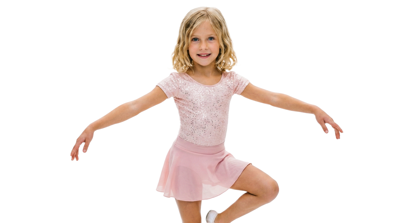 Ballerina in a poised arabesque